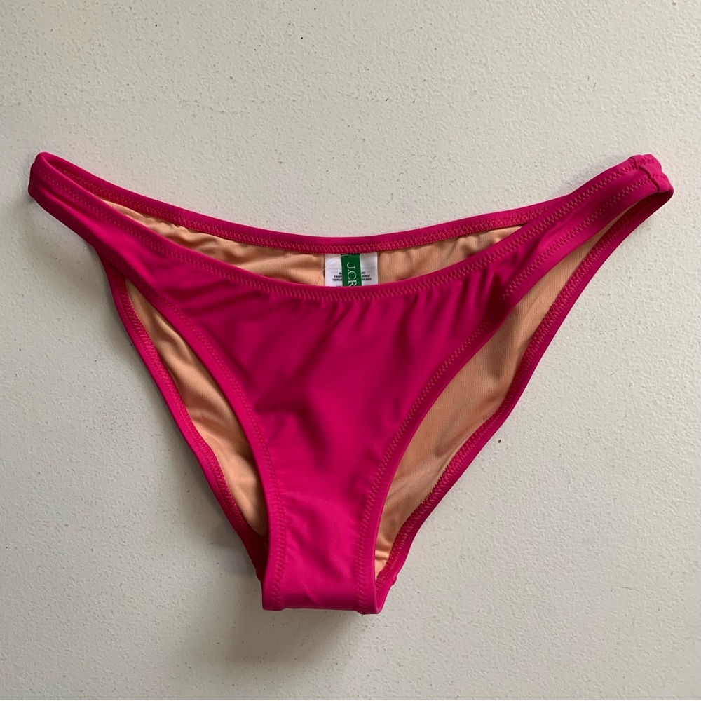 J Crew Pink Heritage 1989 Bikini Bottom Size Small NWT High-Leg Swimwear